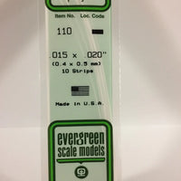 EVERGREEN 110 .015 X .020 STYRENE STRIPS