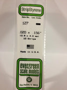 EVERGREEN 127 STYRENE STRIPS .020" X .156" X 14"