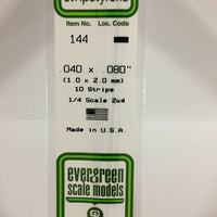 EVERGREEN 144 .040 X .080 STYRENE STRIPS