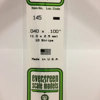 EVERGREEN 145 .040 X .100 STYRENE STRIPS