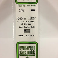 EVERGREEN 146 .040 X .125 STYRENE STRIPS