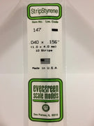 EVERGREEN 147 .040 X .156 STYRENE STRIPS