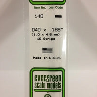 EVERGREEN 148 .040 X .188 STYRENE STRIPS