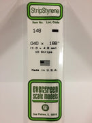 EVERGREEN 148 .040 X .188 STYRENE STRIPS