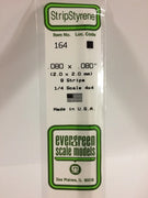 EVERGREEN 164 .080 X .080 STYRENE STRIPS