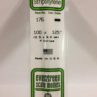 EVERGREEN 176 .100 X .125 STYRENE STRIPS