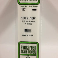 EVERGREEN 177 .100 X .156 STYRENE STRIPS