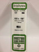 EVERGREEN 177 .100 X .156 STYRENE STRIPS