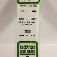 EVERGREEN 178 .100 X .188 STYRENE STRIPS