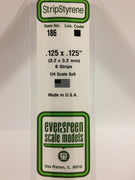 EVERGREEN 186 .125 X .125 STYRENE STRIP