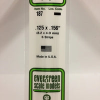EVERGREEN 187 .125 X .156 STYRENE STRIPS