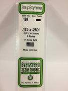 EVERGREEN 189 .125 X .250 STYRENE STRIPS