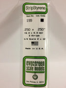 EVERGREEN 199 .250 X .250 STYRENE STRIPS