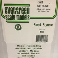 EVERGREEN 2020 .020 STYRENE N FREIGHT CAR SIDING
