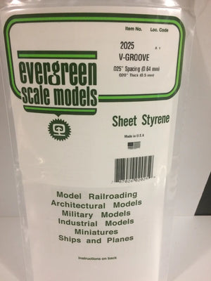 EVERGREEN 2025 .025 STYRENE V GROOVE SIDING