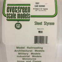 EVERGREEN 2037 .037 STYRENE HO FREIGHT CAR SIDING