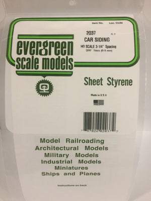 EVERGREEN 2037 .037 STYRENE HO FREIGHT CAR SIDING
