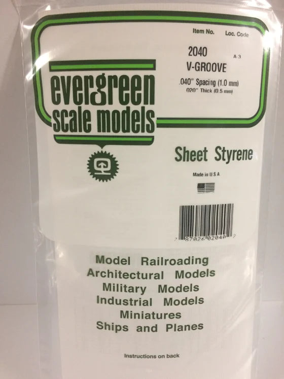 EVERGREEN 2040 .040 STYRENE V GROOVE SIDING