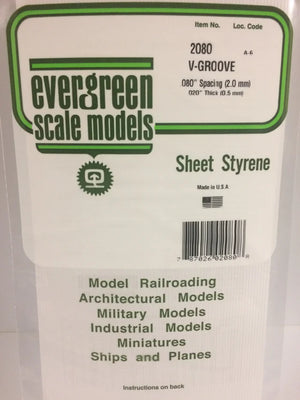 EVERGREEN 2080 .080 STYRENE V GROOVE SIDING