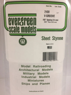 EVERGREEN 2100 .100 STYRENE V GROOVE SIDING
