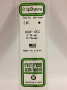 EVERGREEN 210 .030 OD STYRENE RODS