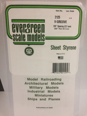 EVERGREEN 2125 .125 STYRENE V GROOVE SIDING