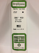 EVERGREEN 212 .080 OD STYRENE ROD