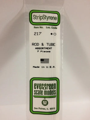 EVERGREEN 217 ASSORTED OD STYRENE RODS