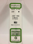 EVERGREEN 220 .035 OD STYRENE RODS