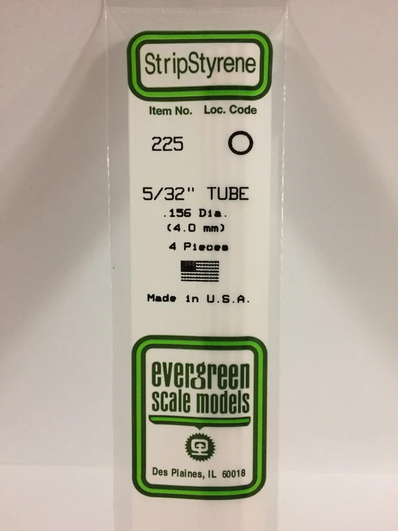 EVERGREEN 225 .156 STYRENE ROUND TUBING