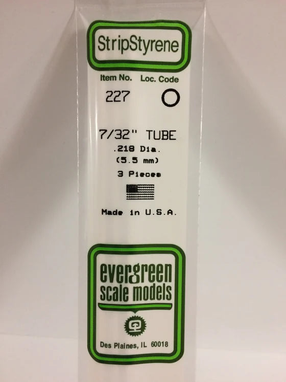 EVERGREEN 227 .219 STYRENE ROUND TUBING