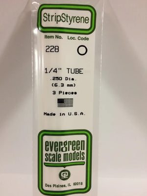 EVERGREEN 228 .250 STYRENE ROUND TUBING