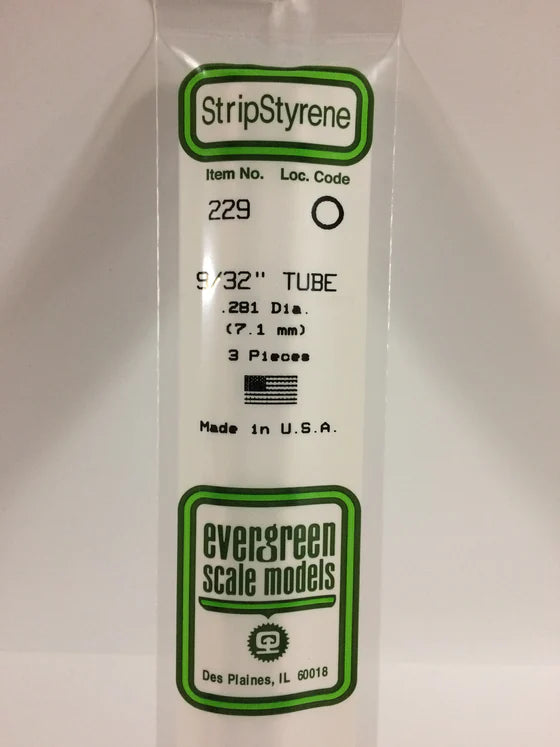 EVERGREEN 229 .281 STYRENE ROUND TUBING