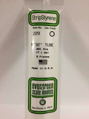 EVERGREEN 229 .281 STYRENE ROUND TUBING