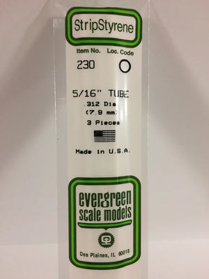 EVERGREEN 230 .312 STYRENE ROUND TUBING