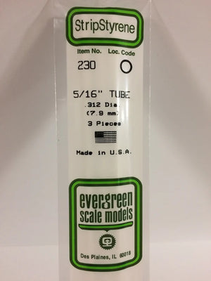 EVERGREEN 230 .312 STYRENE ROUND TUBING