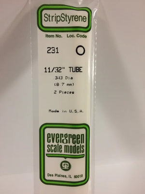 EVERGREEN 231 .344 STYRENE ROUND TUBING