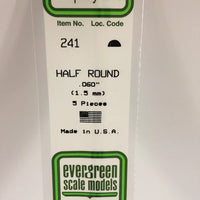 EVERGREEN 241 .060 STYRENE HALF ROUND