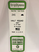 EVERGREEN 241 .060 STYRENE HALF ROUND