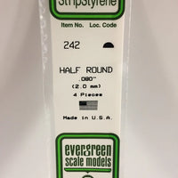EVERGREEN 242 .080 STYRENE HALF ROUND