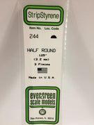 EVERGREEN 244 .125 STYRENE HALF ROUND