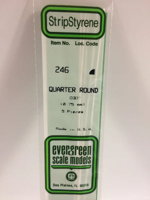 EVERGREEN 246 .030 STYRENE QUARTER ROUND