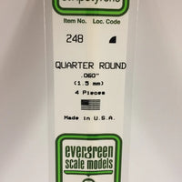 EVERGREEN 248 .060 STYRENE QUARTER ROUND