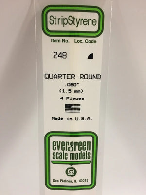 EVERGREEN 248 .060 STYRENE QUARTER ROUND