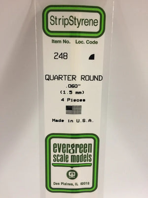 EVERGREEN 248 .060 STYRENE QUARTER ROUND