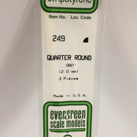 EVERGREEN 249 .080 STYRENE  QUARTER ROUND
