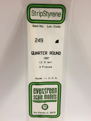 EVERGREEN 249 .080 STYRENE  QUARTER ROUND
