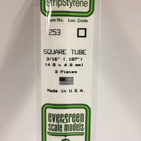 EVERGREEN 253 .188 STYRENE  SQUARE TUBES