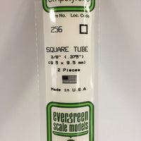 EVERGREEN 256 .375 STYRENE  SQUARE TUBES