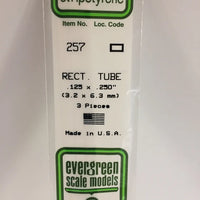EVERGREEN 257 .125 X .250 STYRENE  RECTANGULAR TUBES